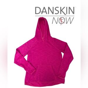 PINK DANSKIN ACTIVE HOODIE RAGLAN FLEECE INNER